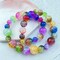 100pcs Crackle Acrylic Beads 12mm Round Crystal Acrylic Craft Beads for Jewelry Making DIY Bracelet Necklace Handmade Craft Decoration(Red-Lake Blue)